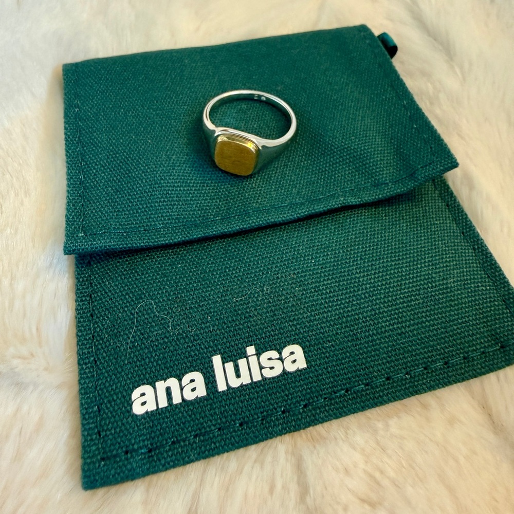 Ana Luisa mixed metal signet ring, size 7